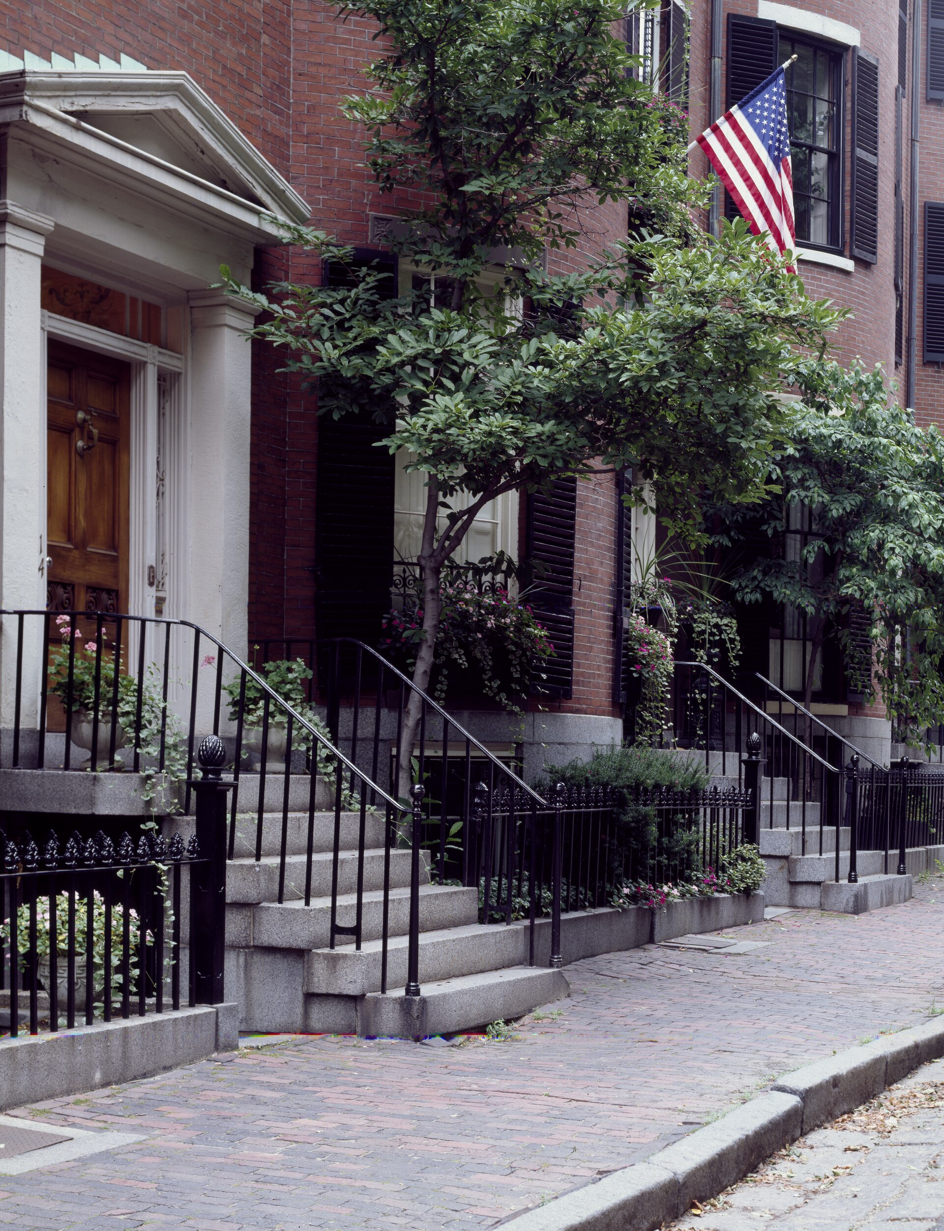 Historic bow-front houses in the South End